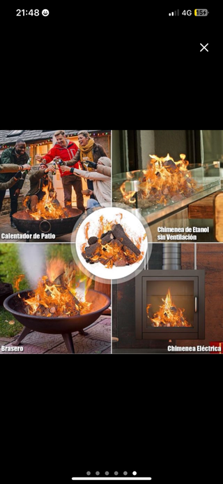 NUEVO 9 Troncos Falsos Chimenea Cerámica