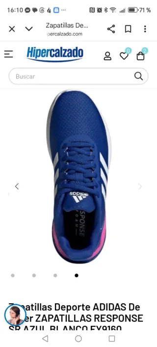 Zapatillas Adidas Response Mujer Azul/Rosa