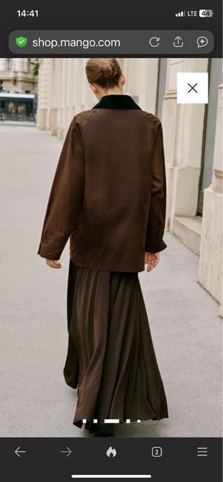 Parka Mango Encerada Marrón