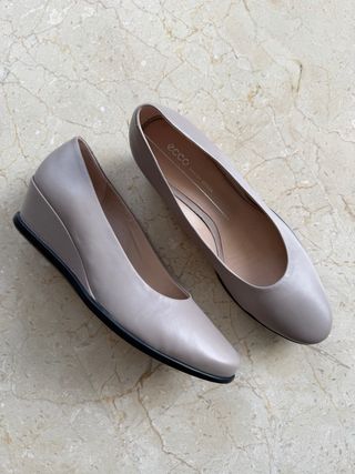 Zapatos ECCO tacón cuña beige/gris talla 38