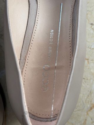 Zapatos ECCO tacón cuña beige/gris talla 38