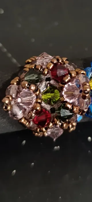 Anillo Swarovski Cristal Rojo y Negro