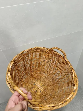 Cesto Mimbre Artesanal con Asas