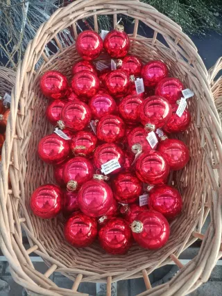 Set 48 Sfere Natalizie Vetro Rosse 6cm