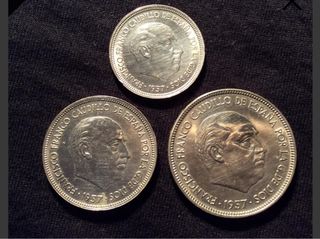 Monete serie BA.3Monete 5-25-50 Pesetas 1957 S/C