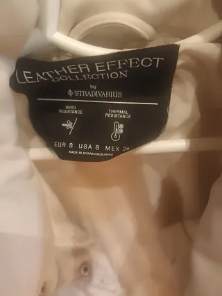 Abrigo Mujer Beige Leather Effect Collection, Stra