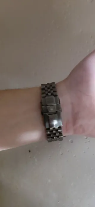 Releoh Pulsera de eslabones plateada