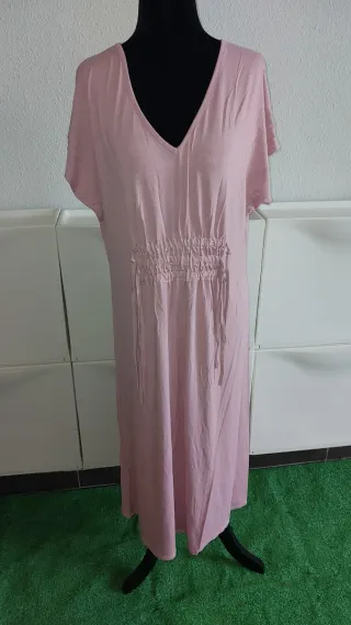 Vestido rosa largo