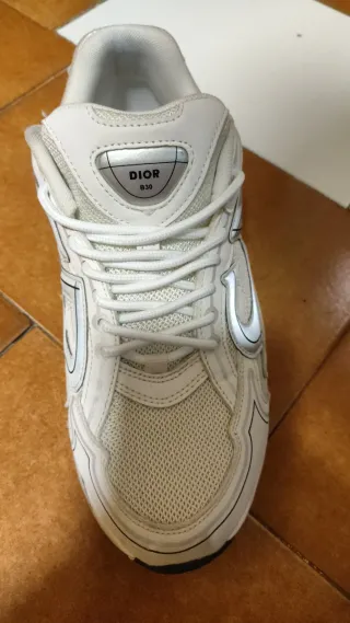 Zapatillas Dior B30 Blancas y Plateadas