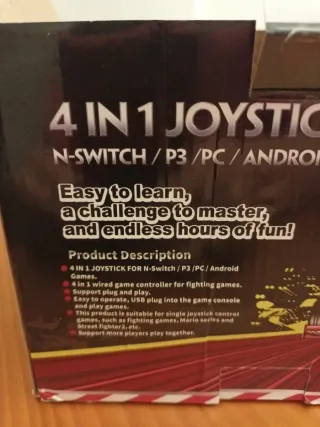 Joystick Arcade 4 en 1: N-Switch, PC, PS3, Android