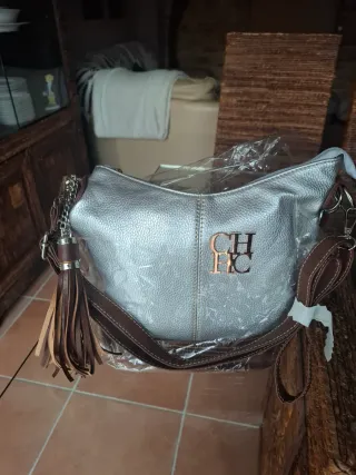 Bolso CH Carolina Herrera Plata y Marrón