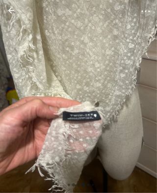 Maxi foulard bianco in tulle