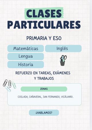 CLASES PARTICULARES PRIMARIA Y ESO