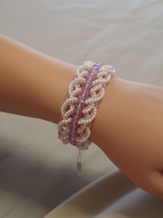 Bracciale retrò cristalli intrecciato artigianale