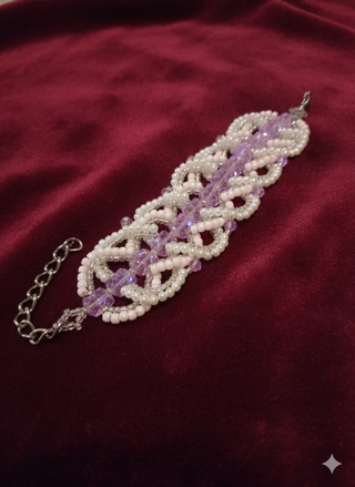 Bracciale retrò cristalli intrecciato artigianale