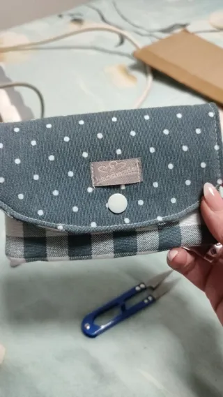 Conjunto cosido a mano: neceser,  monedero,totebag