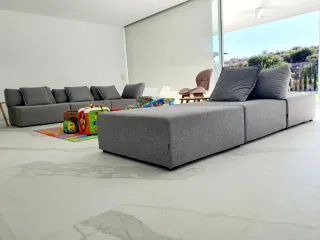 Sofá modular chaise longue gris