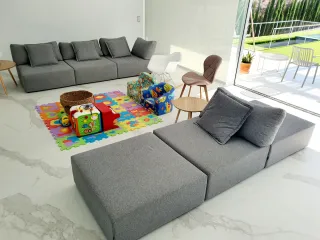 Sofá modular chaise longue gris