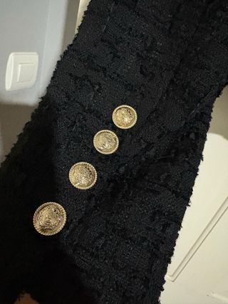 Chaqueta Zara Negra Texturizada