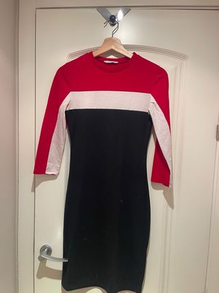 Vestido tricolor manga larga