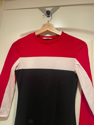 Vestido tricolor manga larga