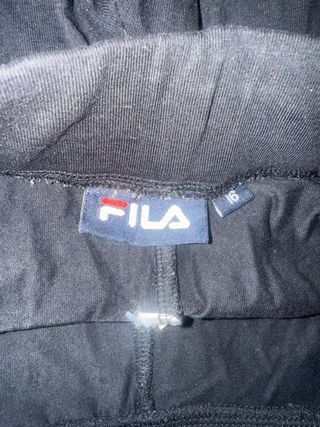 Mallas Fila Negras con Raya Rosa