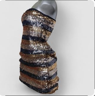 Vestido Lentejuelas Elástico Talla Sin Estrenar