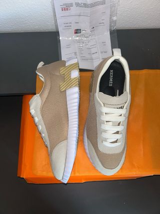 Zapatillas Hermès Beige/Blanco