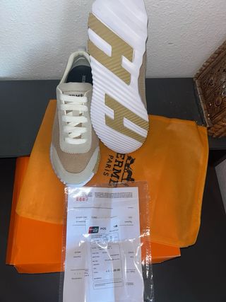 Zapatillas Hermès Beige/Blanco