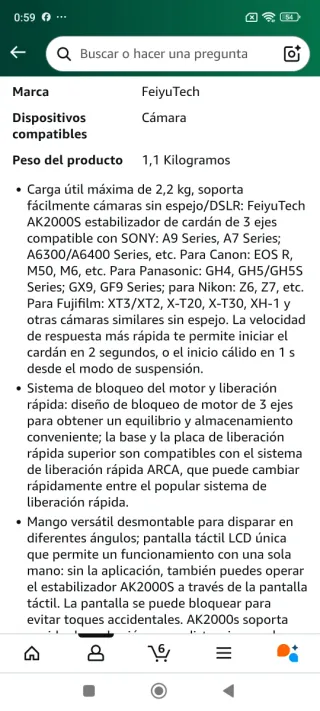 Estabilizador Gimbal FeiyuTech AK2000S