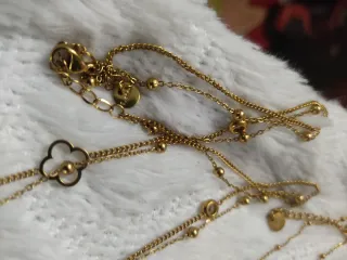 Collezione di collane dorate e nere