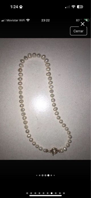 Collar Perlas Cierre Chapado Oro 18k