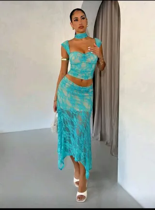 Conjunto turquesa de dos piezas