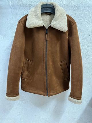 Cazadora efecto ante forro borrego Mango Talla L