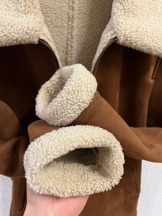 Cazadora efecto ante forro borrego Mango Talla L