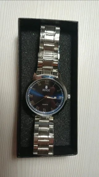 Reloj RUIGE esfera azul y correa metálica