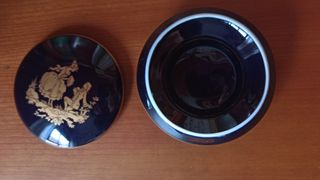Cajita Limoges azul y dorada