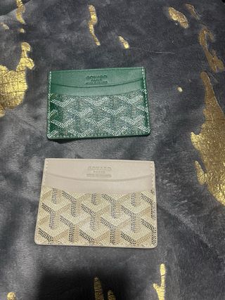 Portacartellini Goyard Uomo Beige e Verde