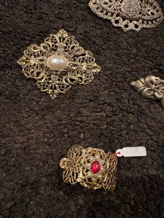 Lote 5 Pinzas para el Pelo Doradas