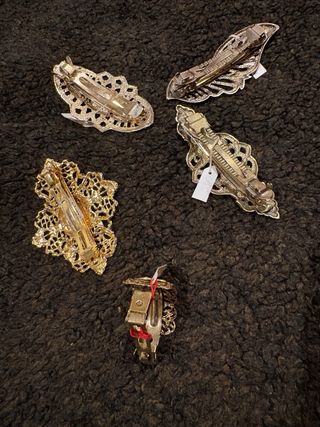 Lote 5 Pinzas para el Pelo Doradas