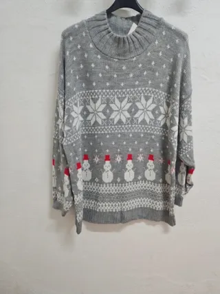 Jersey Navideño Mujer Talla XXXL Estampado Muñecos