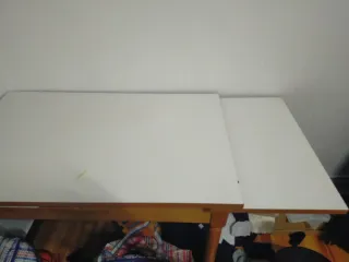 Mesa de cocina madera y cristal