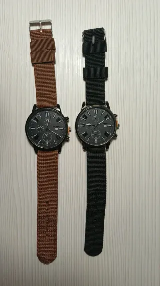 2 Relojes Hombre Correa Tela