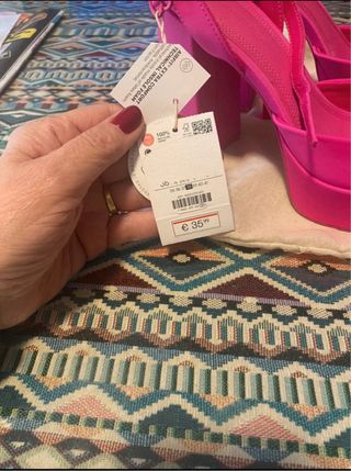 Sandalias Stradivarius Rosa Plataforma Tacón