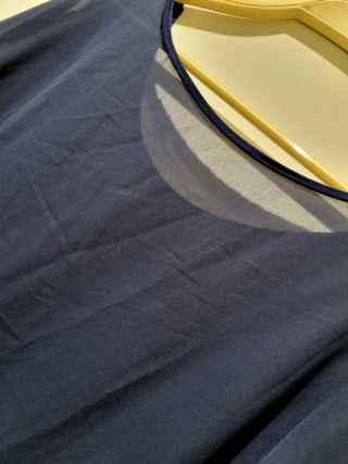 Camiseta Mango Gasa Manga 3/4 Azul Talla Única