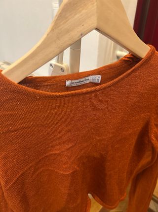 Blusa Stradivarius naranja manga larga M