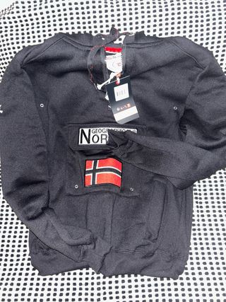 Sudadera Geographical Norway Negra Talla XL