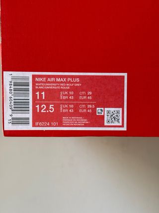 Nike Air Max Plus TN White University Red [45]