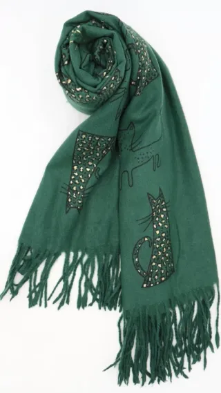 Sciarpa donna con stampa di gatti vari