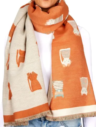 Sciarpa donna con stampa di gatti vari